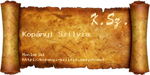 Kopányi Szilvia névjegykártya